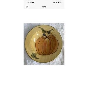 Williams Sonoma Pumpkin Large Ceramic Serving/Pasta Bowl Fall Thanksgiving 14”